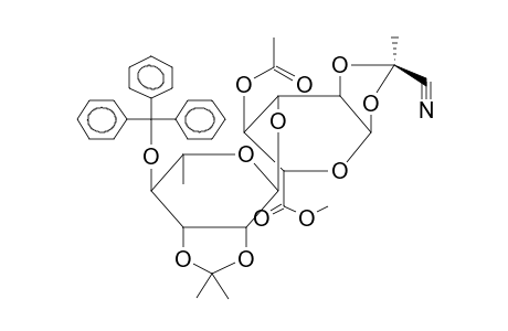 METHYL 4-O-ACETYL-3-O-(2,3-O-ISOPROPYLIDENE-4-O-TRITYL-ALPHA-L-RHAMNOPYRANOSYL)-1,2-O-[1-(EXO-CYANO)ETHYLIDENE]-ALPHA-D-GLUCOPYRANURONATE