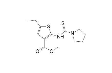 methyl 5-ethyl-2-[(1-pyrrolidinylcarbothioyl)amino]-3-thiophenecarboxylate