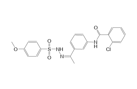 2-chloro-N-(3-{(1Z)-N-[(4-methoxyphenyl)sulfonyl]ethanehydrazonoyl}phenyl)benzamide