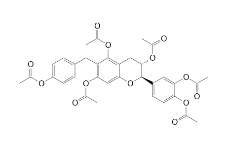 2H-1-Benzopyran-3,5,7-triol, 6-[[4-(acetyloxy)phenyl]methyl]-2-[3,4-bis(acetyloxy)phenyl]-3,4-dihydro-, triacetate, (2R-trans)-