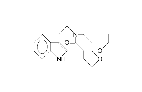 (.+-.)-7a-Ethoxy-5-(2-<indol-3-yl>-ethyl)-2,3,6,7-tetrahydro-furo(3,2-C)pyridin-4(2H)-one