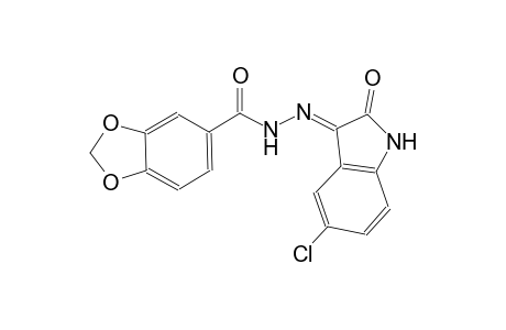 1,3-benzodioxole-5-carboxylic acid, 2-[(3E)-5-chloro-1,2-dihydro-2-oxo-3H-indol-3-ylidene]hydrazide