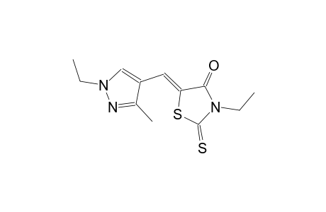 (5Z)-3-ethyl-5-[(1-ethyl-3-methyl-1H-pyrazol-4-yl)methylene]-2-thioxo-1,3-thiazolidin-4-one