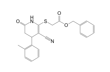 acetic acid, [[3-cyano-1,4,5,6-tetrahydro-4-(2-methylphenyl)-6-oxo-2-pyridinyl]thio]-, phenylmethyl ester