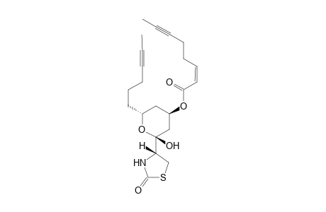 (Z)-Oct-2-en-6-ynoic acid (2R,4R,6R)-6-hex-4-ynyl-2-hydroxy-2-((R)-2-oxo-thiazolidin-4-yl)-tetrahydro-pyran-4-yl ester
