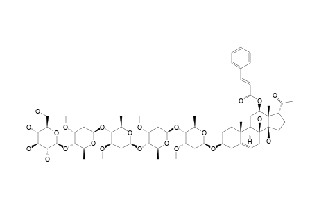 #25;SYRIACOSIDE-S;IKEMAGENIN-3-O-BETA-D-GLUCOPYRANOSYL-(1->4)-BETA-D-CYMAROPYRANOSYL-(1->4)-BETA-D-OLEANDROPYRANOSYL-(1->4)-BETA-D-CYMAROPYRANOSIDE-BETA