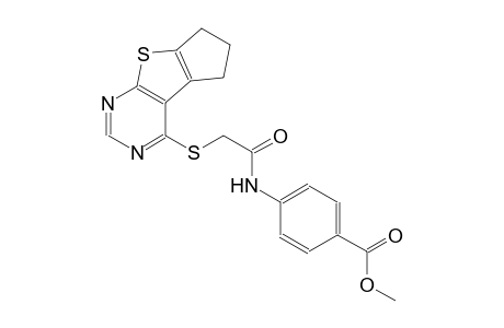 benzoic acid, 4-[[[(6,7-dihydro-5H-cyclopenta[4,5]thieno[2,3-d]pyrimidin-4-yl)thio]acetyl]amino]-, methyl ester