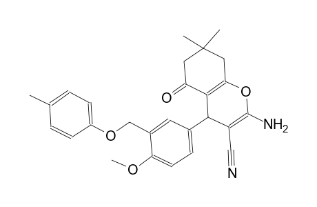 2-amino-4-{4-methoxy-3-[(4-methylphenoxy)methyl]phenyl}-7,7-dimethyl-5-oxo-5,6,7,8-tetrahydro-4H-chromene-3-carbonitrile