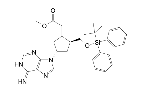 Methyl c-4-(6'-amino-9' H-purin-9'-yl)-t-2-{[(t-butyl)diphenylsilyloxy]methyl})cyclopentane-1-acetate