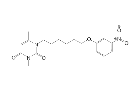 2,4(1H,3H)-pyrimidinedione, 3,6-dimethyl-1-[6-(3-nitrophenoxy)hexyl]-