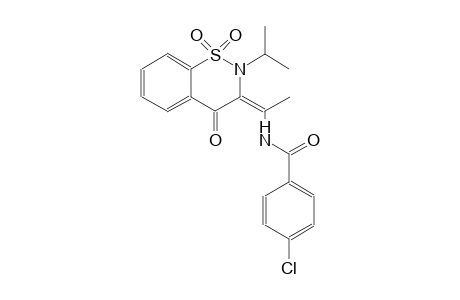 benzamide, 4-chloro-N-[(1E)-1-(2-(1-methylethyl)-1,1-dioxido-4-oxo-2H-1,2-benzothiazin-3(4H)-ylidene)ethyl]-