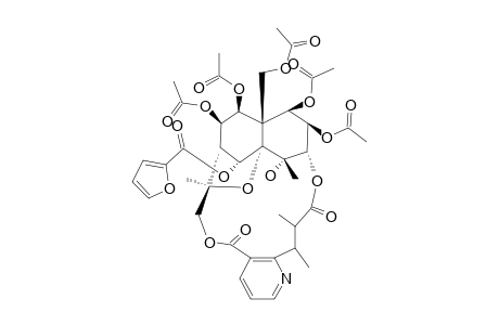 HYPONINE-A;7-(ACETYLOXY)-O(5)-FURANOYL-O(5)-DEACETYL-7-DEOXOEVONINE