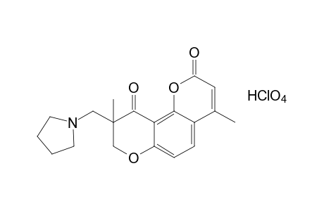 8,9-dihydro-4,9-dimethyl-9-[(1-pyrrolidinyl)methyl]-2H,10H-benzo[1,2-b:3,4-b']dipyran-2,10-dione, perchlorate