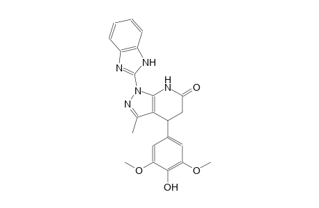 6H-pyrazolo[3,4-b]pyridin-6-one, 1-(1H-benzimidazol-2-yl)-1,4,5,7-tetrahydro-4-(4-hydroxy-3,5-dimethoxyphenyl)-3-methyl-