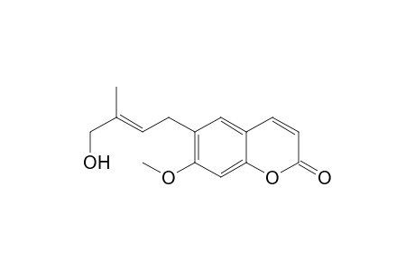 2H-1-Benzopyran-2-one, 6-(4-hydroxy-3-methyl-2-butenyl)-7-methoxy-