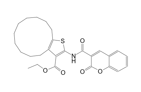 ethyl 2-{[(2-oxo-2H-chromen-3-yl)carbonyl]amino}-4,5,6,7,8,9,10,11,12,13-decahydrocyclododeca[b]thiophene-3-carboxylate