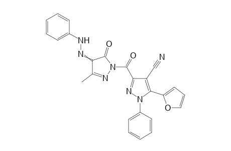5-(furan-2-yl)-3-(3-methyl-5-oxo-4-(2-phenylhydrazono)-4,5-dihydro-1H-pyrazole-1-carbonyl)-1-phenyl-1H-pyrazole-4-carbonitrile