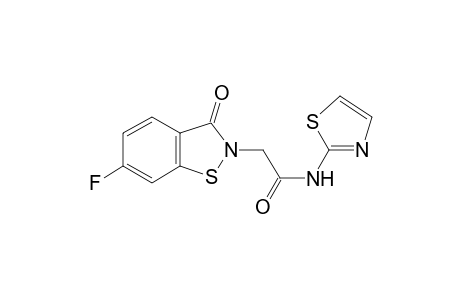 1,2-Benzisothiazole-2-acetamide, 6-fluoro-2,3-dihydro-3-oxo-N-(2-thiazolyl)-