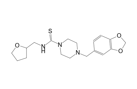 4-(1,3-benzodioxol-5-ylmethyl)-N-(tetrahydro-2-furanylmethyl)-1-piperazinecarbothioamide