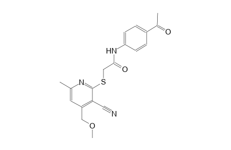 N-(4-acetylphenyl)-2-{[3-cyano-4-(methoxymethyl)-6-methyl-2-pyridinyl]sulfanyl}acetamide