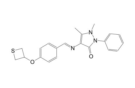 1,5-dimethyl-2-phenyl-4-({(E)-[4-(3-thietanyloxy)phenyl]methylidene}amino)-1,2-dihydro-3H-pyrazol-3-one