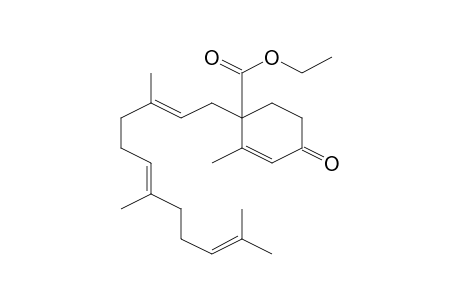 2-Cyclopenten-1-one-4-carboxylic acid, 4-(3,7,11-trimethyl-2,6,10-dodecatrien-1-yl)-3-methyl-, ethyl ester, (E,E)-