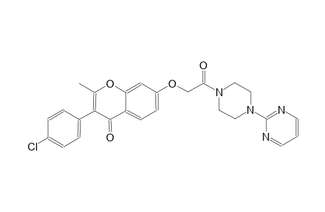 4H-1-benzopyran-4-one, 3-(4-chlorophenyl)-2-methyl-7-[2-oxo-2-[4-(2-pyrimidinyl)-1-piperazinyl]ethoxy]-