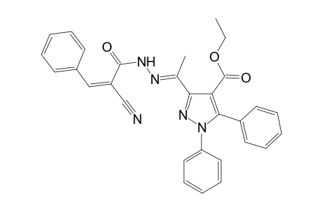 Ethyl 3-((E)-1-(2-((Z)-2-cyano-3-phenylacryloyl)hydrazono)ethyl)-1,5-diphenyl-1H-pyrazole-4-carboxylate