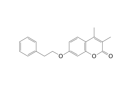 2H-1-Benzopyran-2-one, 3,4-dimethyl-7-(2-phenylethoxy)-