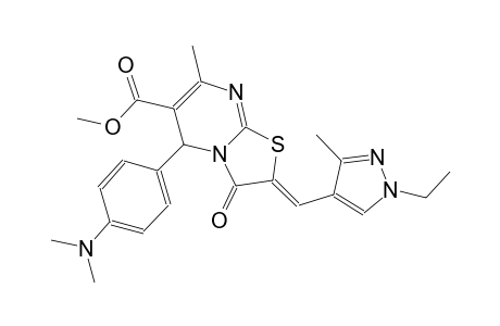 methyl (2Z)-5-[4-(dimethylamino)phenyl]-2-[(1-ethyl-3-methyl-1H-pyrazol-4-yl)methylene]-7-methyl-3-oxo-2,3-dihydro-5H-[1,3]thiazolo[3,2-a]pyrimidine-6-carboxylate