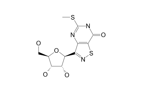 3-[(2S,3R,4S,5R)-3,4-dihydroxy-5-methylol-tetrahydrofuran-2-yl]-5-(methylthio)-4H-isothiazolo[5,4-e]pyrimidin-7-one