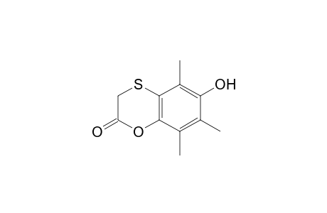 Acetic acid, (2,5-dihydroxy-3,4,6-trimethylphenylthio)-, delta-lactone