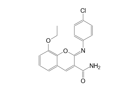 (2Z)-2-[(4-chlorophenyl)imino]-8-ethoxy-2H-chromene-3-carboxamide