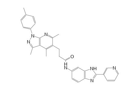 1H-pyrazolo[3,4-b]pyridine-5-propanamide, 3,4,6-trimethyl-1-(4-methylphenyl)-N-[2-(3-pyridinyl)-1H-benzimidazol-6-yl]-