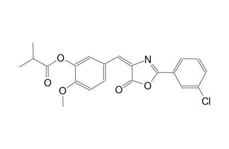 5-[(E)-(2-(3-chlorophenyl)-5-oxo-1,3-oxazol-4(5H)-ylidene)methyl]-2-methoxyphenyl 2-methylpropanoate