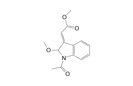Acetic acid, (1-acetyl-1,2-dihydro-2-methoxy-3H-indol-3-ylidene)-, methyl ester, (E)-
