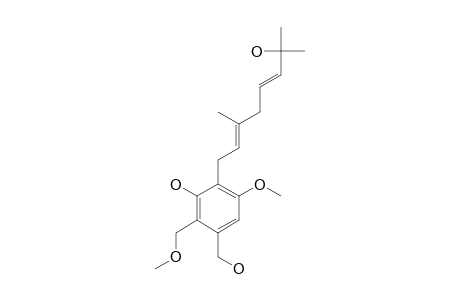 HERICENOL-C;1-HYDROXY-5-HYDROXYMETHYL-6-METHOXYMETHYL-3-METHOXY-2-(7-HYDROXY-3,7-DIMETHYLOCTA-2,5-DIENYL)-BENZENE