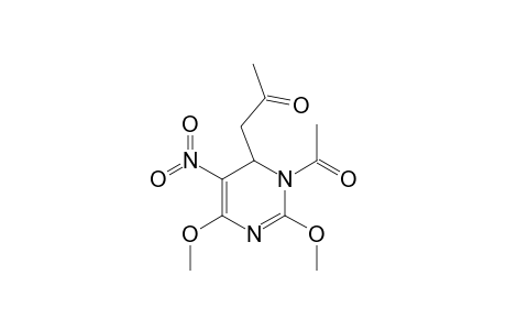 6-ACETONYL-2,4-DIMETHOXY-5-NITRO-1-METHYLCARBONYL-1,6-DIHYDROPYRIMIDINE