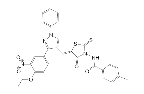benzamide, N-[(5Z)-5-[[3-(4-ethoxy-3-nitrophenyl)-1-phenyl-1H-pyrazol-4-yl]methylene]-4-oxo-2-thioxothiazolidinyl]-4-methyl-