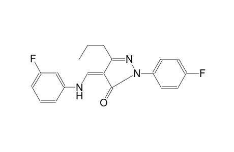 3H-pyrazol-3-one, 2-(4-fluorophenyl)-4-[[(3-fluorophenyl)amino]methylene]-2,4-dihydro-5-propyl-, (4Z)-