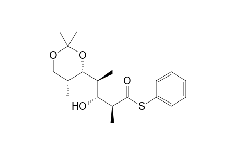 D-glycero-L-galacto-Heptonothioic acid, 2,4,6-trideoxy-2,4,6-trimethyl-5,7-O-(1-methylethylidene)-, S-phenyl ester