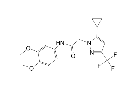 2-[5-cyclopropyl-3-(trifluoromethyl)-1H-pyrazol-1-yl]-N-(3,4-dimethoxyphenyl)acetamide
