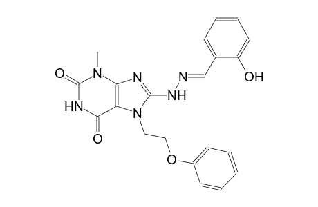 2-hydroxybenzaldehyde [3-methyl-2,6-dioxo-7-(2-phenoxyethyl)-2,3,6,7-tetrahydro-1H-purin-8-yl]hydrazone
