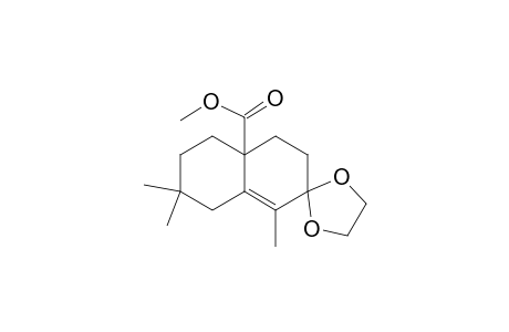 Spiro[1,3-dioxolane-2,2'(4'aH)-naphthalene]-4'a-carboxylic acid, 3',4',5',6',7',8'-hexahydro-1',7',7'-trimethyl-, methyl ester, (.+-.)-