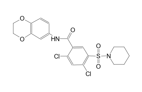 2,4-dichloro-N-(2,3-dihydro-1,4-benzodioxin-6-yl)-5-(1-piperidinylsulfonyl)benzamide