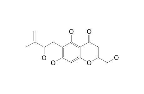 CNIDIMOL-E;5,7-DIHYDROXY-6-[2-HYDROXY-3-METHYL-3-BUTENYL]-2-HYDROXYMETHYL-CHROMONE