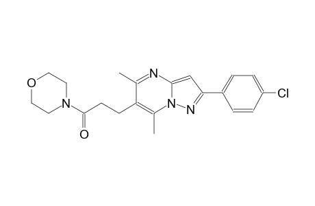 pyrazolo[1,5-a]pyrimidine, 2-(4-chlorophenyl)-5,7-dimethyl-6-[3-(4-morpholinyl)-3-oxopropyl]-