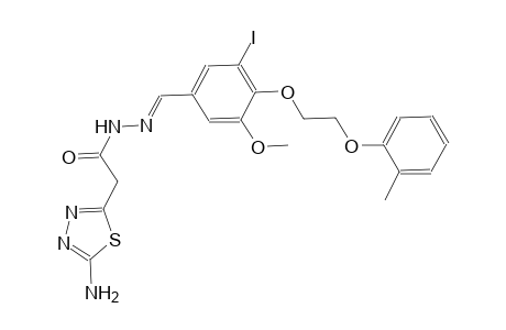 2-(5-amino-1,3,4-thiadiazol-2-yl)-N'-((E)-{3-iodo-5-methoxy-4-[2-(2-methylphenoxy)ethoxy]phenyl}methylidene)acetohydrazide