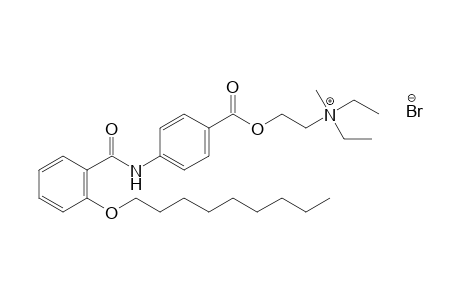 diethyl(2-hydroxyethyl)methylammonium bromide, p-[o-(nonyloxy)benzamido]benzoate