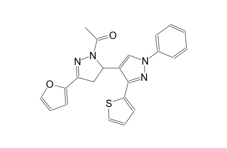 1-(5-(furan-2-yl)-1'-phenyl-3'-(thiophen-2-yl)-3,4-dihydro-1'H,2H-[3,4'-bipyrazol]-2-yl)ethanone